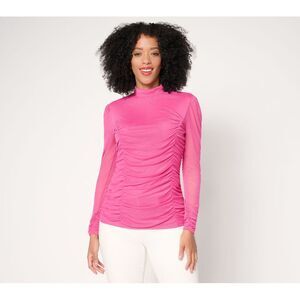 Mally Roncal Women's Top Sz S Make Your Selection: Illusion Ruched Pink A711445